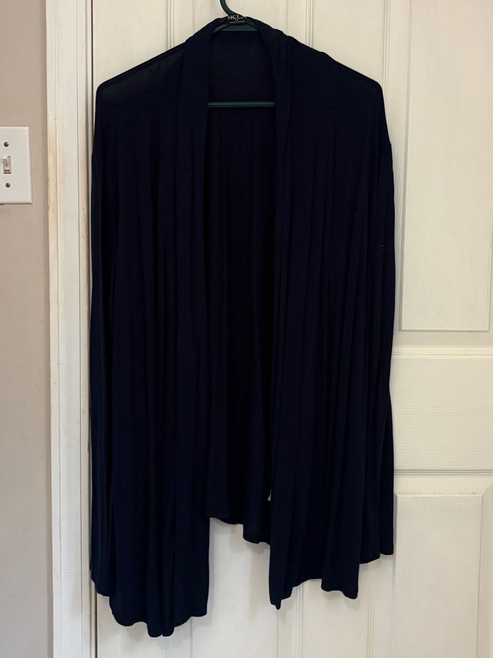 JKLA Open Front Drapey Lightweight Cardigan in Navy